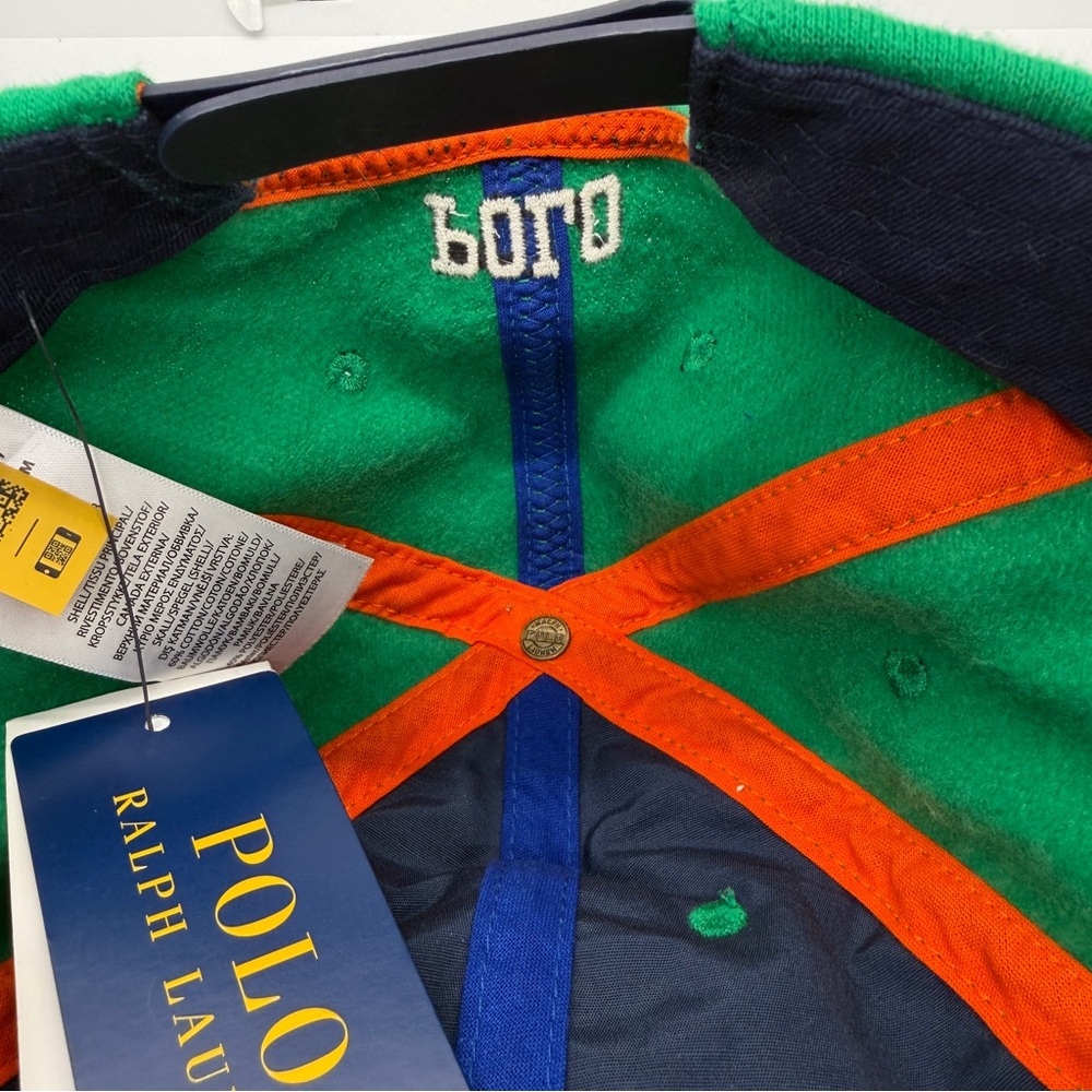 Polo Ralph Lauren 67 ATHL. DIV P-Wing Hat Cap Green Fleece Snapback One Size NWT - Picture 10 of 14